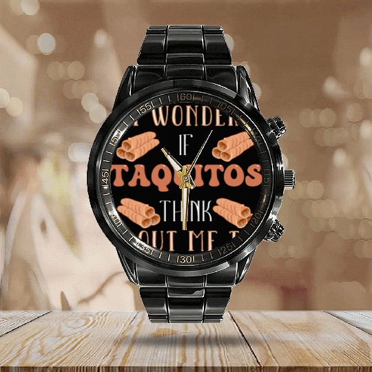 Taquito Mexican Food Lover Calendar Steel Band Watch