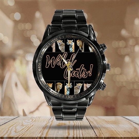 WILDCATS! | Lion, Leopard, Cheetah, Puma, Tiger Calendar Steel Band Watch