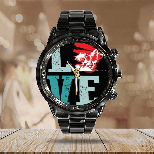 Horse Girl Horseback Riding Pony Lover Ranch Owner Calendar Steel Band Watch