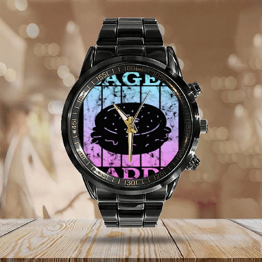 bagel dad 4 Calendar Steel Band Watch