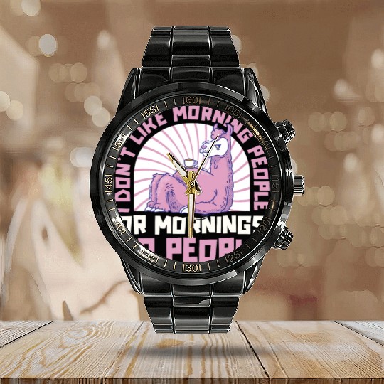 Llama Alpaca Calendar Steel Band Watch