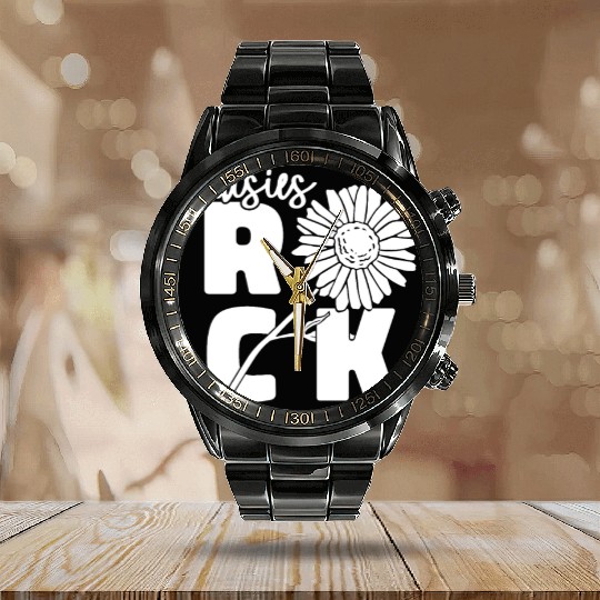 Daisy Garden Gardening Gardener Calendar Steel Band Watch