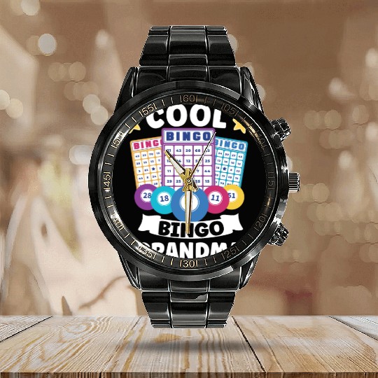 Bingo Card Game Grandma Bingo Player Bingo Cards Calendar Steel Band Watch