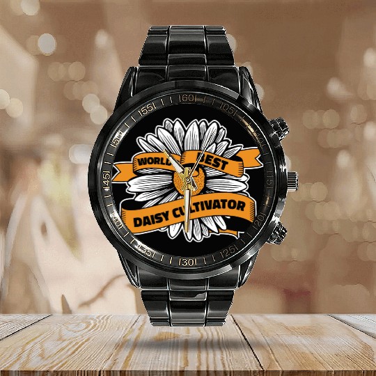 Daisy Garden Gardening Gardener Calendar Steel Band Watch