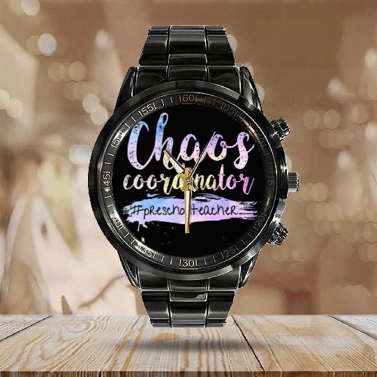 Chaos Coordinator Calendar Steel Band Watch Cute Preschool Teacher Calendar Steel Band Watch