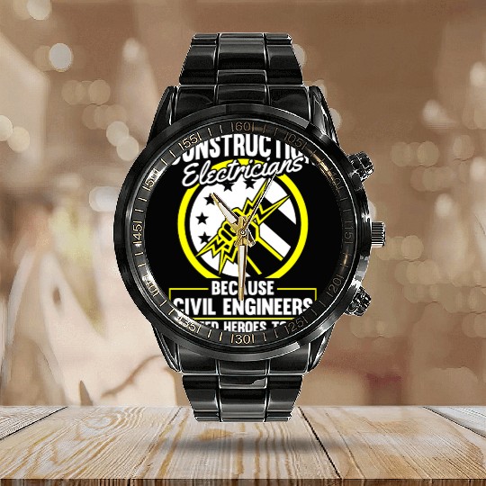 Electrician Electrical Engineer Lineman Calendar Steel Band Watch