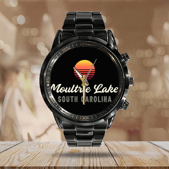 Moultrie Lake,SOUTH CAROLINA Bass Fishing Calendar Steel Band Watch