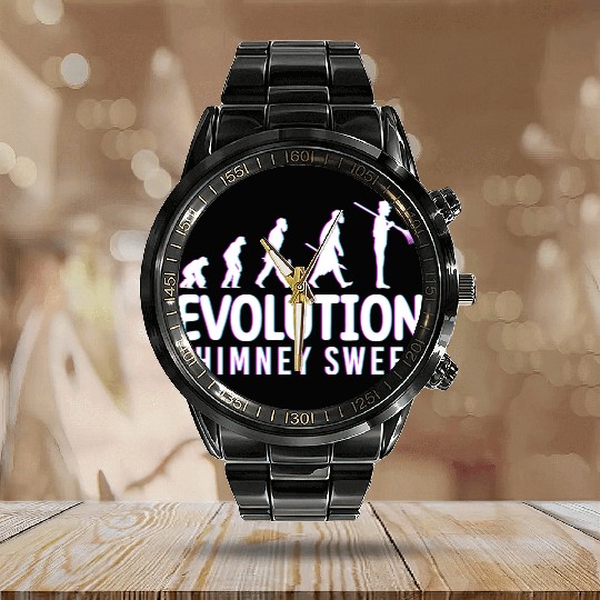 Happiness Fireplace Master Calendar Steel Band Watch