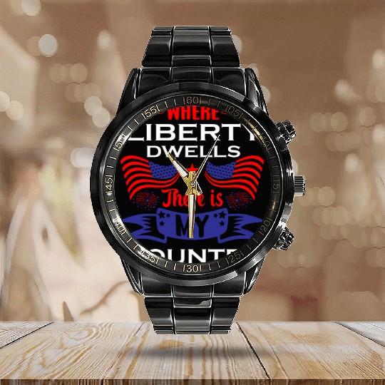 US Patriotic Quotes, Patriot, Patriots Calendar Steel Band Watch