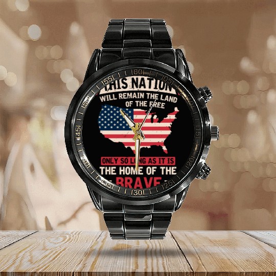 US Patriotic Quotes, Patriot, Patriots Calendar Steel Band Watch