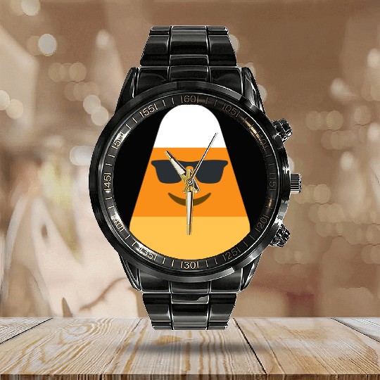 Cool Candy Corn Halloween Costume Calendar Steel Band Watch