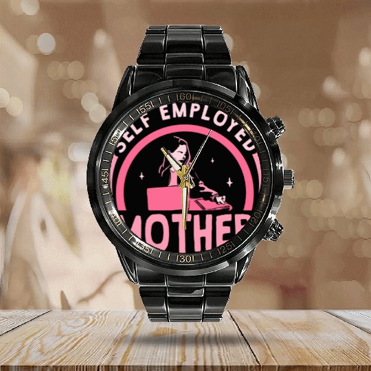 Self Employed Mother Job Freelancer Boss Work Calendar Steel Band Watch