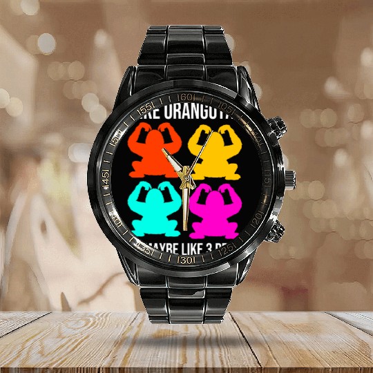 I Like Orangutans Ape Monkey Lover Orangutan Calendar Steel Band Watch
