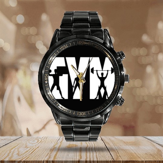 Its a good day to Gym Fitness Bodybuilding with Gr Calendar Steel Band Watch