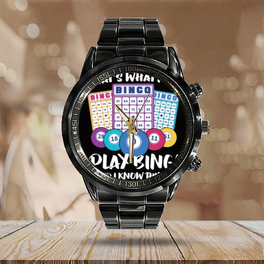 Bingo Card Game Grandma Bingo Player Bingo Cards Calendar Steel Band Watch
