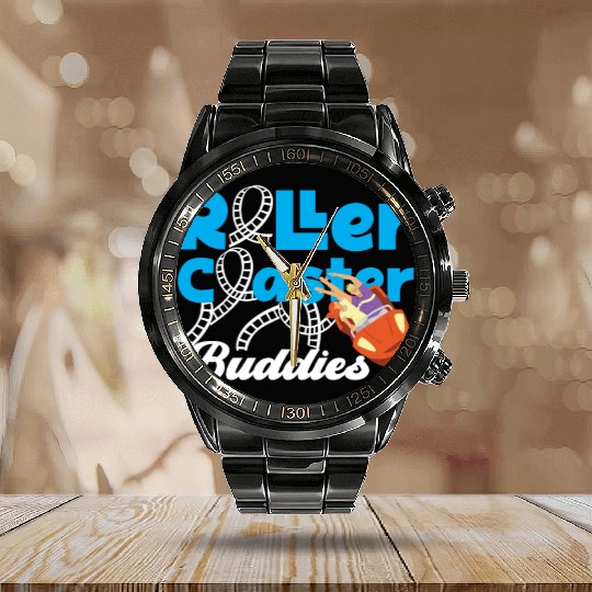 Roller Coaster Friends Besties Calendar Steel Band Watch
