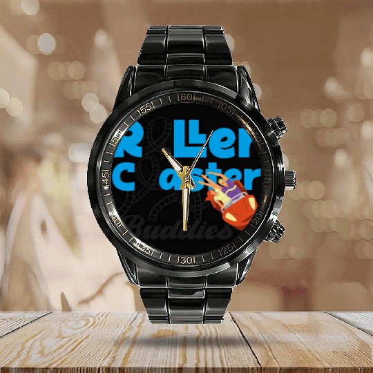 Roller Coaster Friends Besties Calendar Steel Band Watch