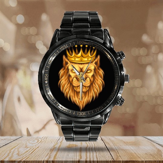 Lion King Calendar Steel Band Watch