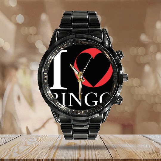 I Love Bingo Funny Bingo Lover Funny Bingo Calendar Steel Band Watch