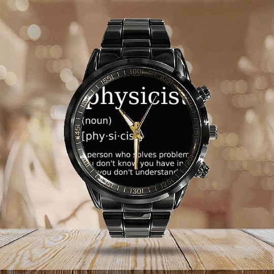 Physicist Science Physics Teacher Nerd Calendar Steel Band Watch