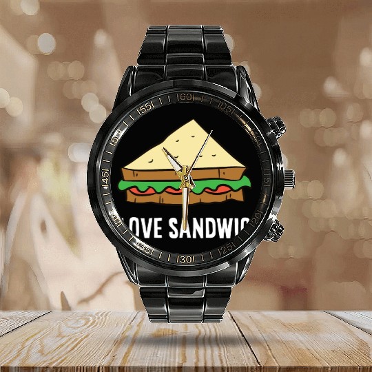 Sandwich - I love sandwiches Calendar Steel Band Watch