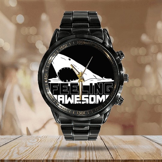 Feeling Jawesome, Shark, Sharks Calendar Steel Band Watch