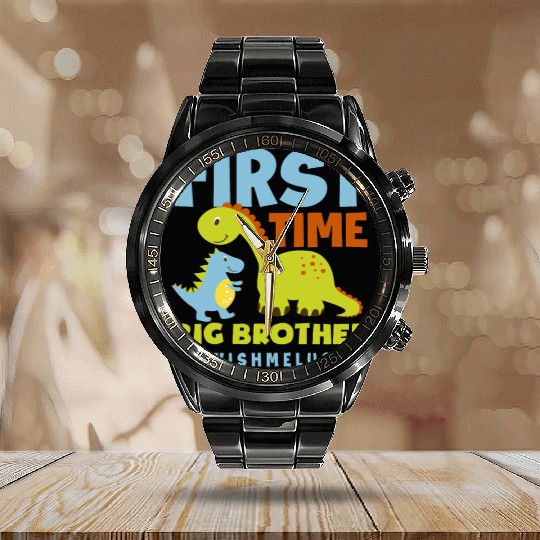 First Time Brother Child Son Offspring Calendar Steel Band Watch