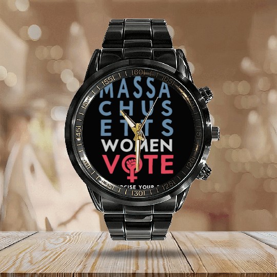 Massachusetts Women Vote Voter 2022 Election Calendar Steel Band Watch