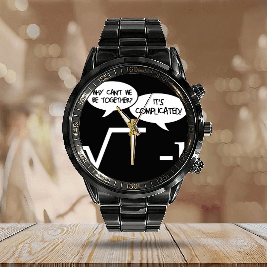 Math Design Calendar Steel Band Watch
