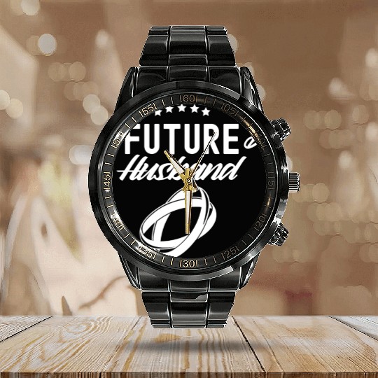 Future Husband Bride Bachelorette Party Wedding Calendar Steel Band Watch
