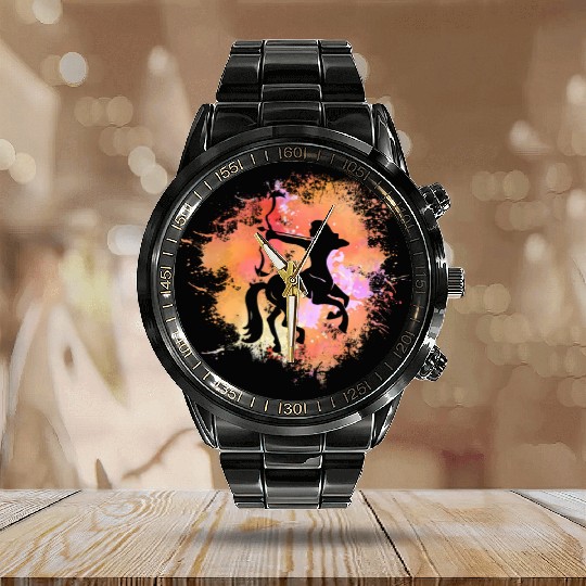 Sagittarius Zodiac Calendar Steel Band Watch
