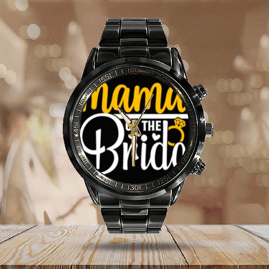 Mama Of The Bride Wedding Party Matching Gift Calendar Steel Band Watch
