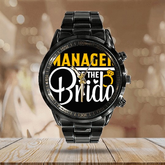 Manager Of The Bride Wedding Party Matching Gift Calendar Steel Band Watch