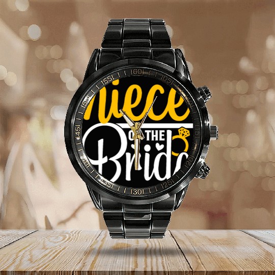 Niece Of The Bride Wedding Party Matching Gift Calendar Steel Band Watch