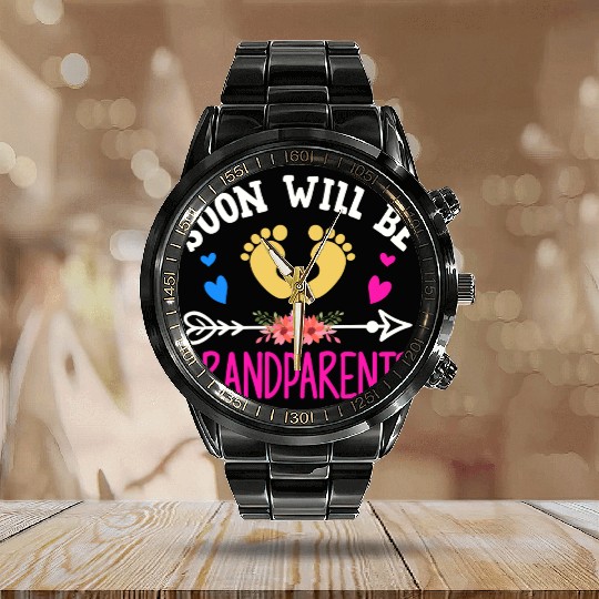 We Will Soon Become Grandparents, Be Grandparents Calendar Steel Band Watch