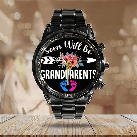 We Will Soon Become Grandparents, Be Grandparents Calendar Steel Band Watch