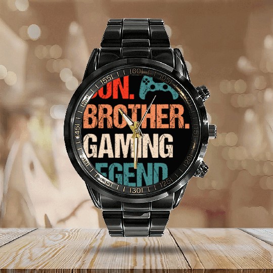 Son brother gaming legend gamer gift boy Calendar Steel Band Watch