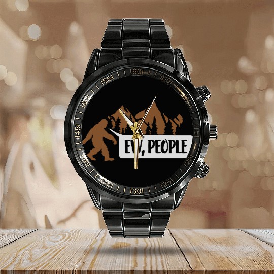 Yeti quote ew people Calendar Steel Band Watch