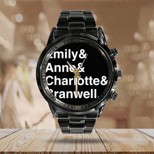 Funny Emily Bronte Charlotte Bronte Bronte Sibling Calendar Steel Band Watch