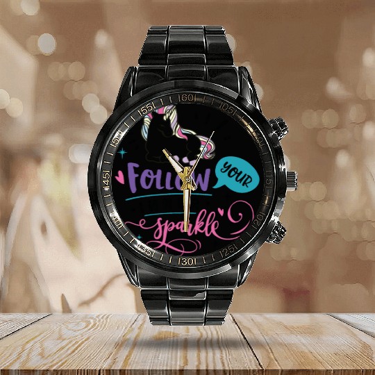 Follow Your Inner Mental Health Matters Vintage Calendar Steel Band Watch