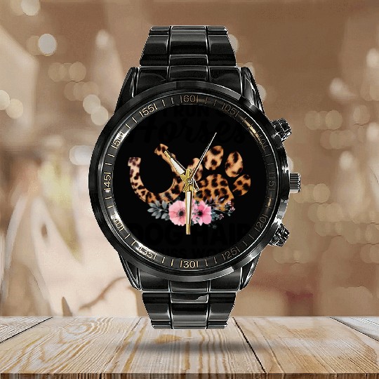 I Run On Horses Dog Hair And Cuss Words Funny Calendar Steel Band Watch