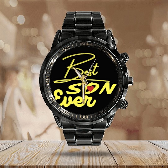 Best Son Ever Neon Sign Design Calendar Steel Band Watch