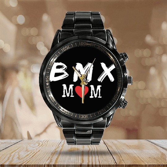 Awesome Bmx Bike Race Mom Life On The Track Calendar Steel Band Watch