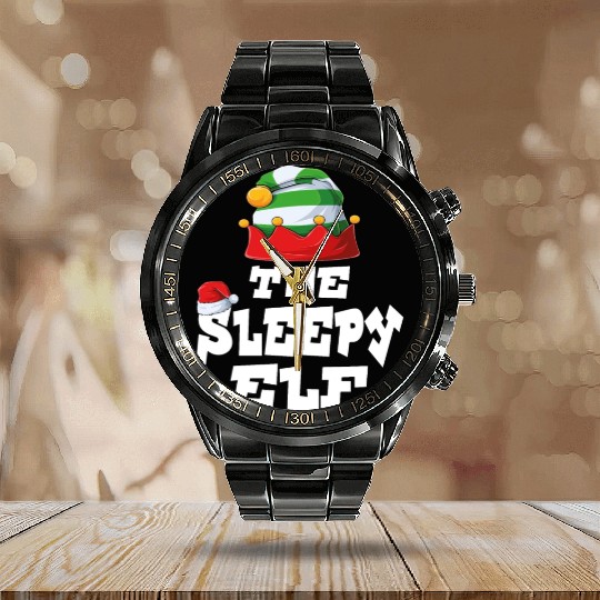 Gamer Elf Family Matching Christmas Group Pajama Calendar Steel Band Watch