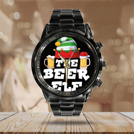 Gamer Elf Family Matching Christmas Group Pajama Calendar Steel Band Watch