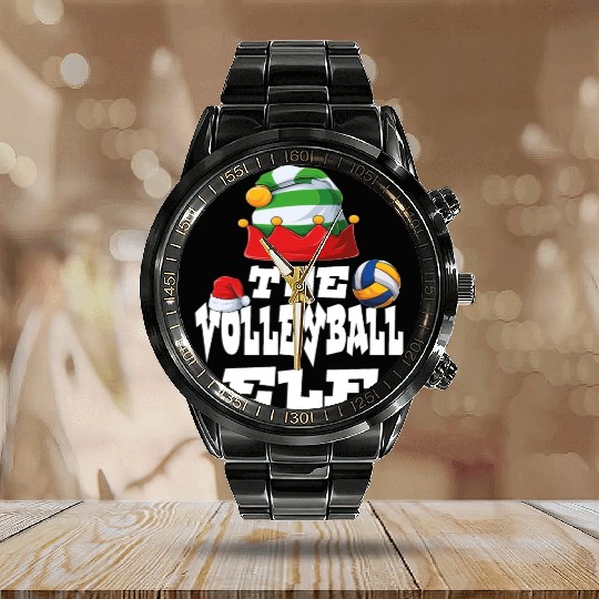 Gamer Elf Family Matching Christmas Group Pajama Calendar Steel Band Watch