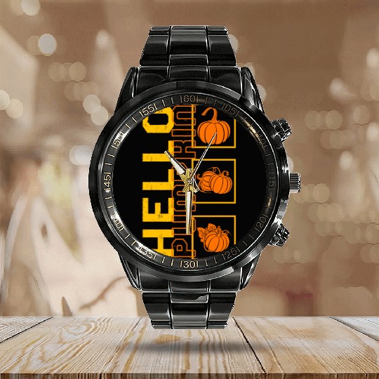 Halloween Calendar Steel Band Watch, Hello Pumpkin Spooky Costume
