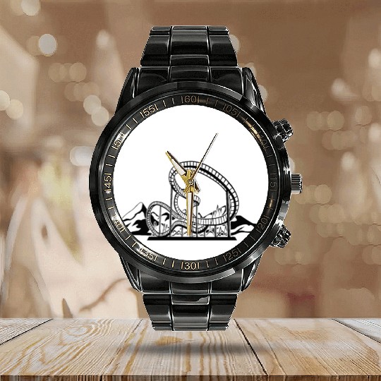 Roller Coaster Calendar Steel Band Watch