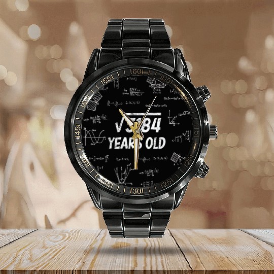 Square Root Of 5184 - 72nd Birthday Math Nerd Calendar Steel Band Watch