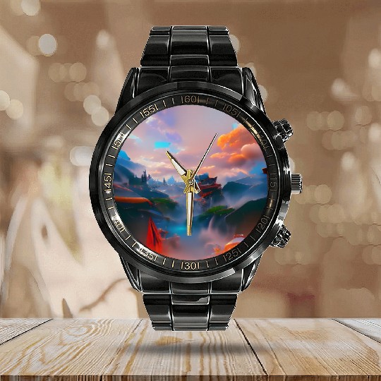A Timeless World in a Distant Solar System Bright Calendar Steel Band Watch